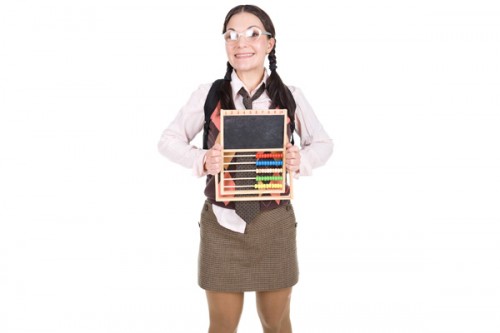 Nerdy Girl with Abacus
