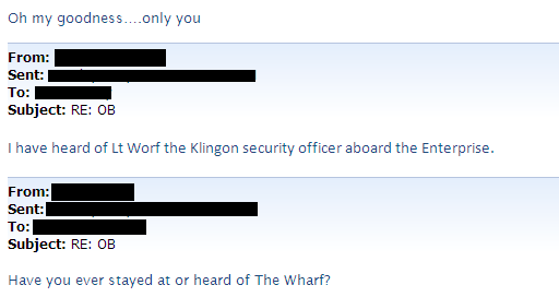 email exchange between coworkers