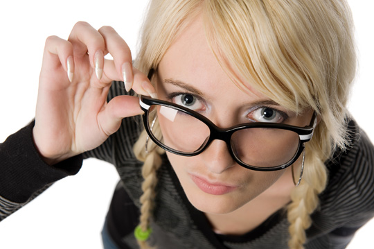 Nerdy Girl in Glasses