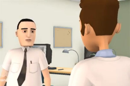 Two animated guys at the office