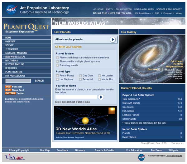 PlanetQuest Website