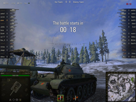 Countdown until World of Tanks Game Begins