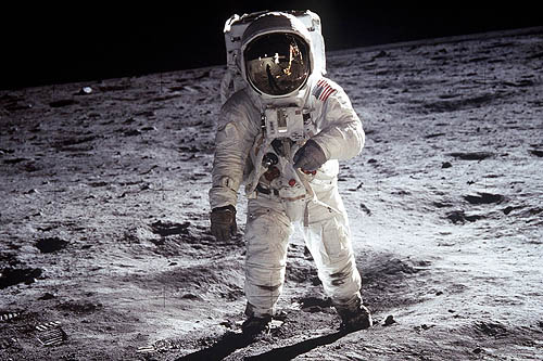 Space Suit on the Moon