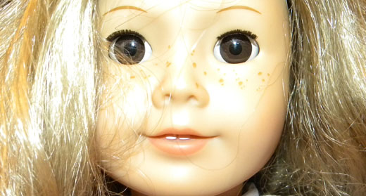 Closeup of an American Girl doll